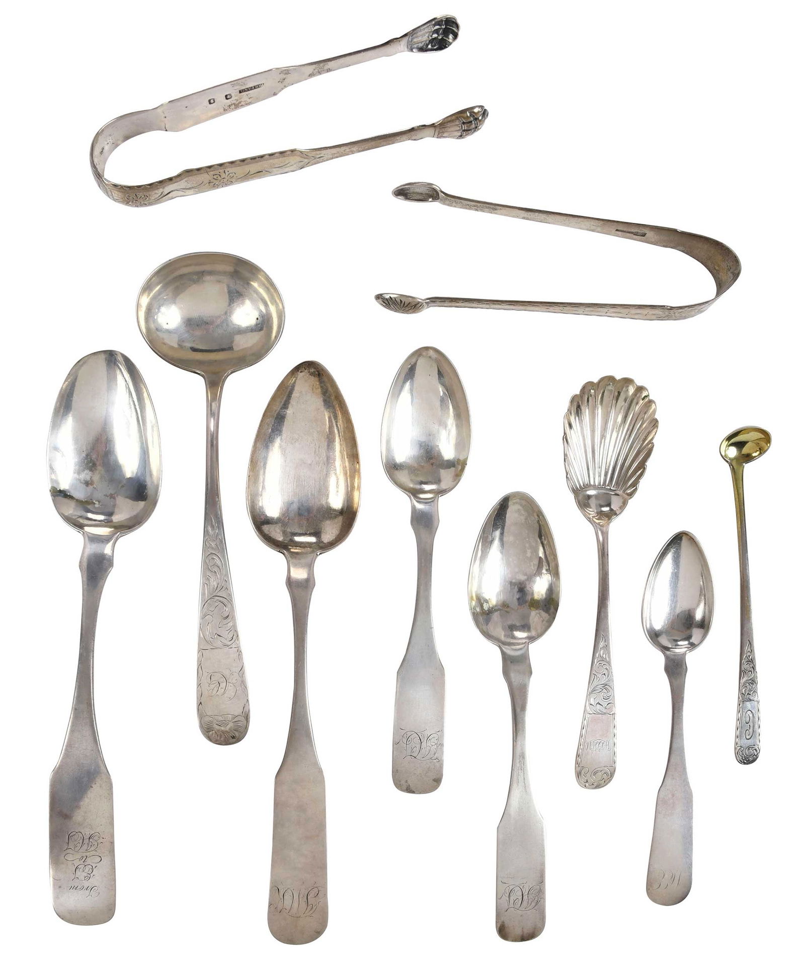 Ten Pieces Maryland and Virginia Coin Silver Flatware (1 of 12)