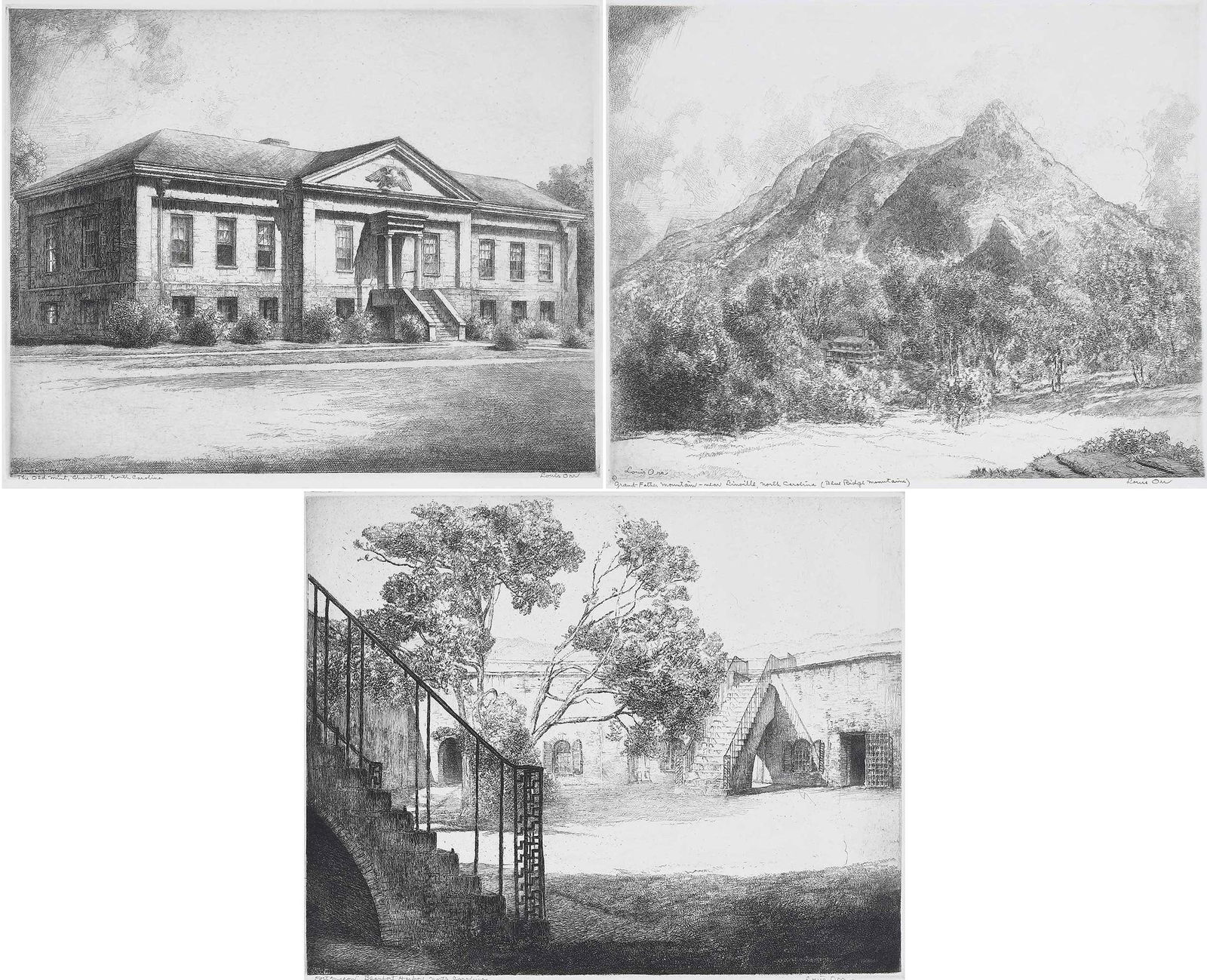 Louis Orr, Three North Carolina Etchings (1 of 15)