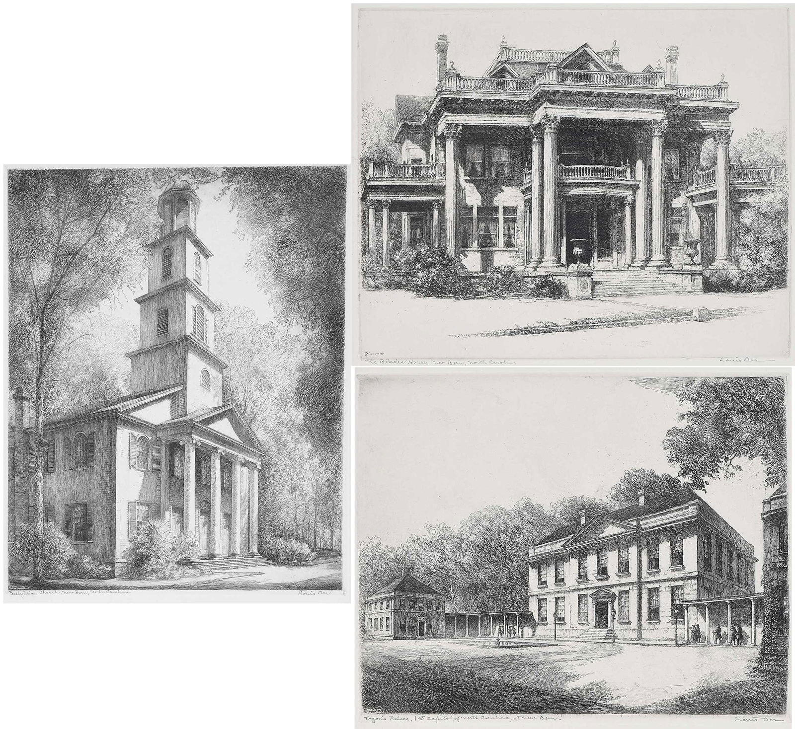 Louis Orr, Three North Carolina Etchings (1 of 15)