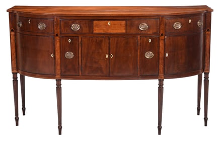 Very Fine and Rare Federal Inlaid and Figured Mahogany and Rosewood Sideboard