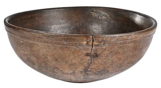Large Early Ash Burl Bowl with Unique Patina