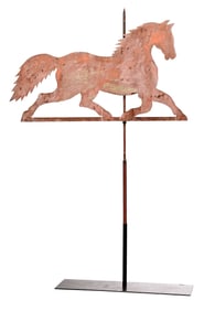American Sheet Metal Folk Art Trotting Horse Weathervane