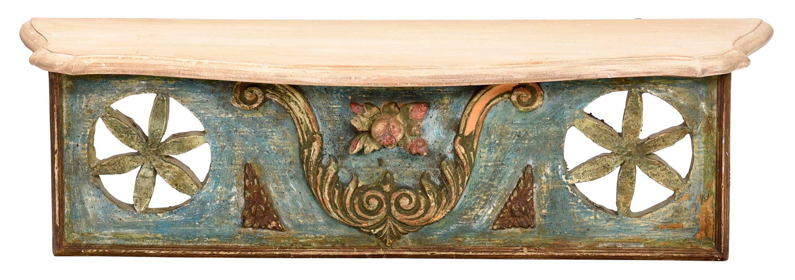 American Carved and Polychromed Pine Hanging Shelf, Sotheby's Provenance (1 of 8)
