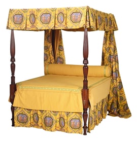 Fine Classical Carved Mahogany Bedstead