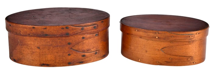 Two Shaker Bentwood Miniature Pantry Boxes