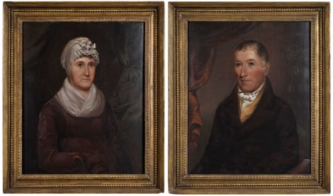 Pair of Folk Art Portraits