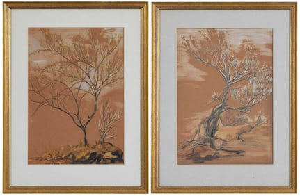 Malvina Cornell Hoffman, Two Landscape Drawings