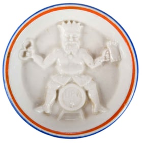 Union Porcelain Works King Gambrinus Beer Bung