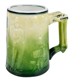 Union Porcelain Works Green and White Mug