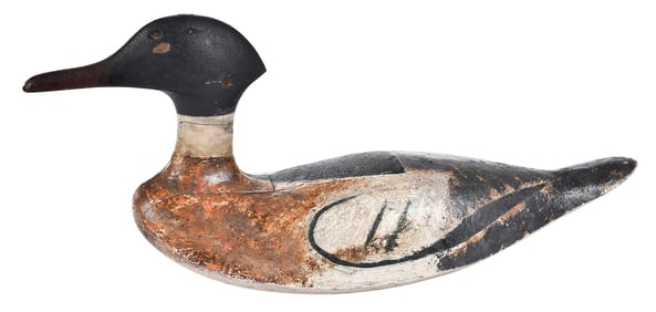 Unusual Diminutive George Huey Merganser Drake Decoy