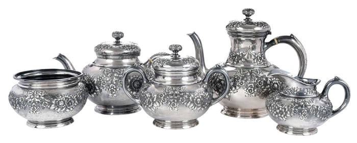 Five Piece Sterling Tea Service