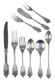 Wallace Grand Baroque Sterling Flatware, 112 Pieces