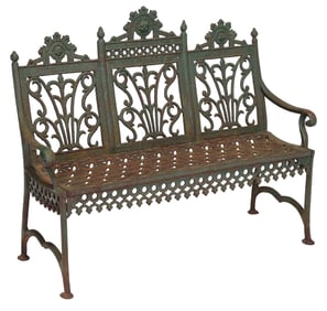 American Cast Iron Garden Settee