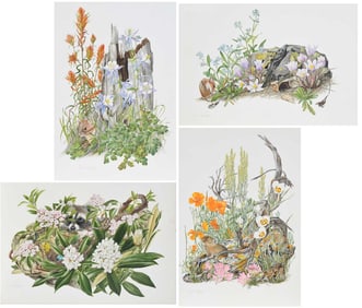 Jeanne Holgate, Four Large Watercolors