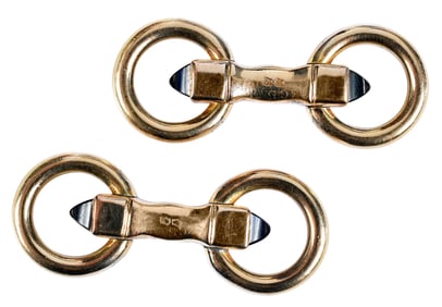 18kt. Cartier Stamped Sapphire Cufflinks in Original Box