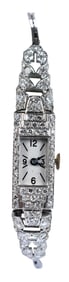 Platinum Diamond Art Deco Watch
