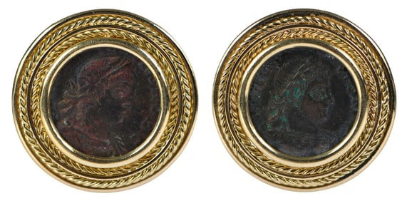 18kt. Ancient Rome Coin Earrings