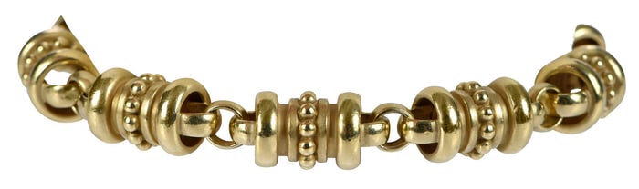 18kt. Kieselstein-Cord Barrel Shaped Link Bracelet