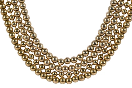 Four Gold Beaded Necklaces