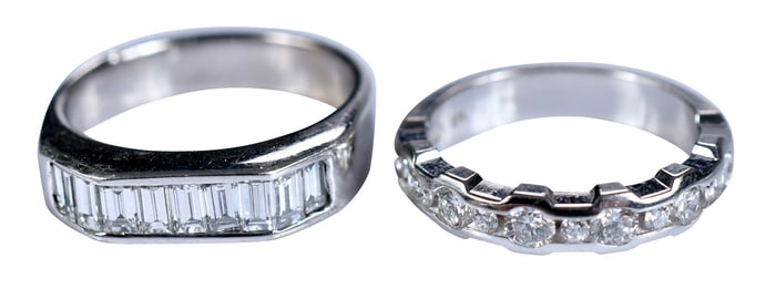 Two 14kt. Diamond Bands