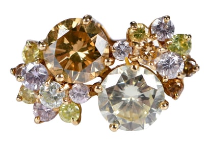 18kt. Moissanite and Diamond Fashion Ring