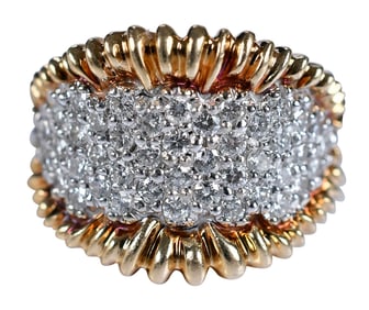 14kt. Pave Diamond Saddle Ring