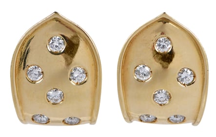 18kt. Diamond Huggie Clip on Earrings