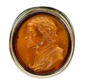 18kt. Tassie Glass Intaglio Ring
