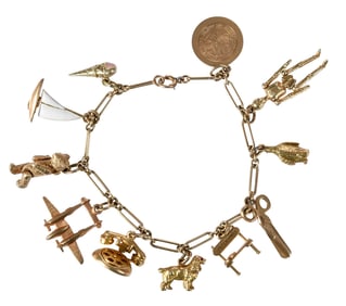 14kt. Dainty Charm Bracelet