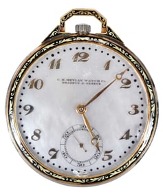18kt. C.H. Meylan Mother of Pearl Dial Pocket Watch