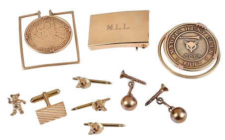 Group of Gentlemen's 14kt. Yellow Gold Dress Accessories