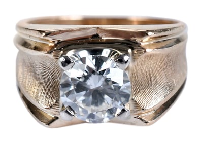14kt. Solitaire Gent's Diamond Ring - GIA