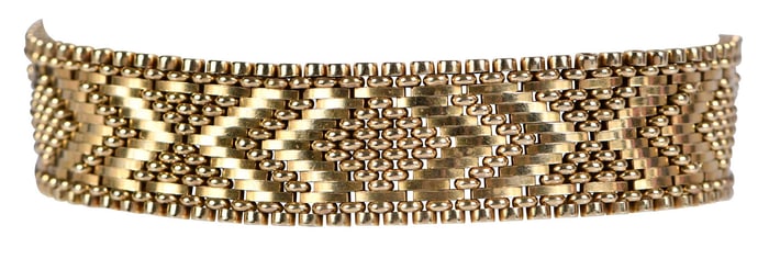 14kt. Vintage Woven Bracelet with Turquoise Accents