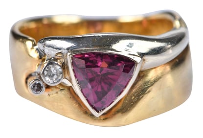 18kt. Pink Pyrope Garnet and Diamond Ring
