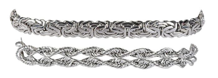 Two 14kt. Chain Link Bracelets