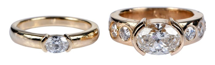 Two 14kt. Lab Created Diamond Rings
