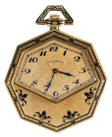 18kt. Touchon Octagonal Open Face Pocket Watch