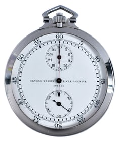 Ulysse Nardin Sweep Seconds Stainless Steel Pocket Watch