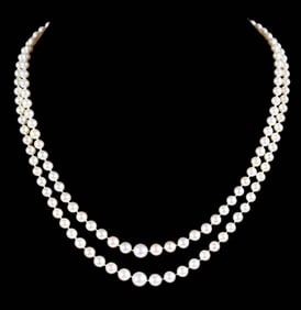 14kt. Double Strand of Graduating Pearls