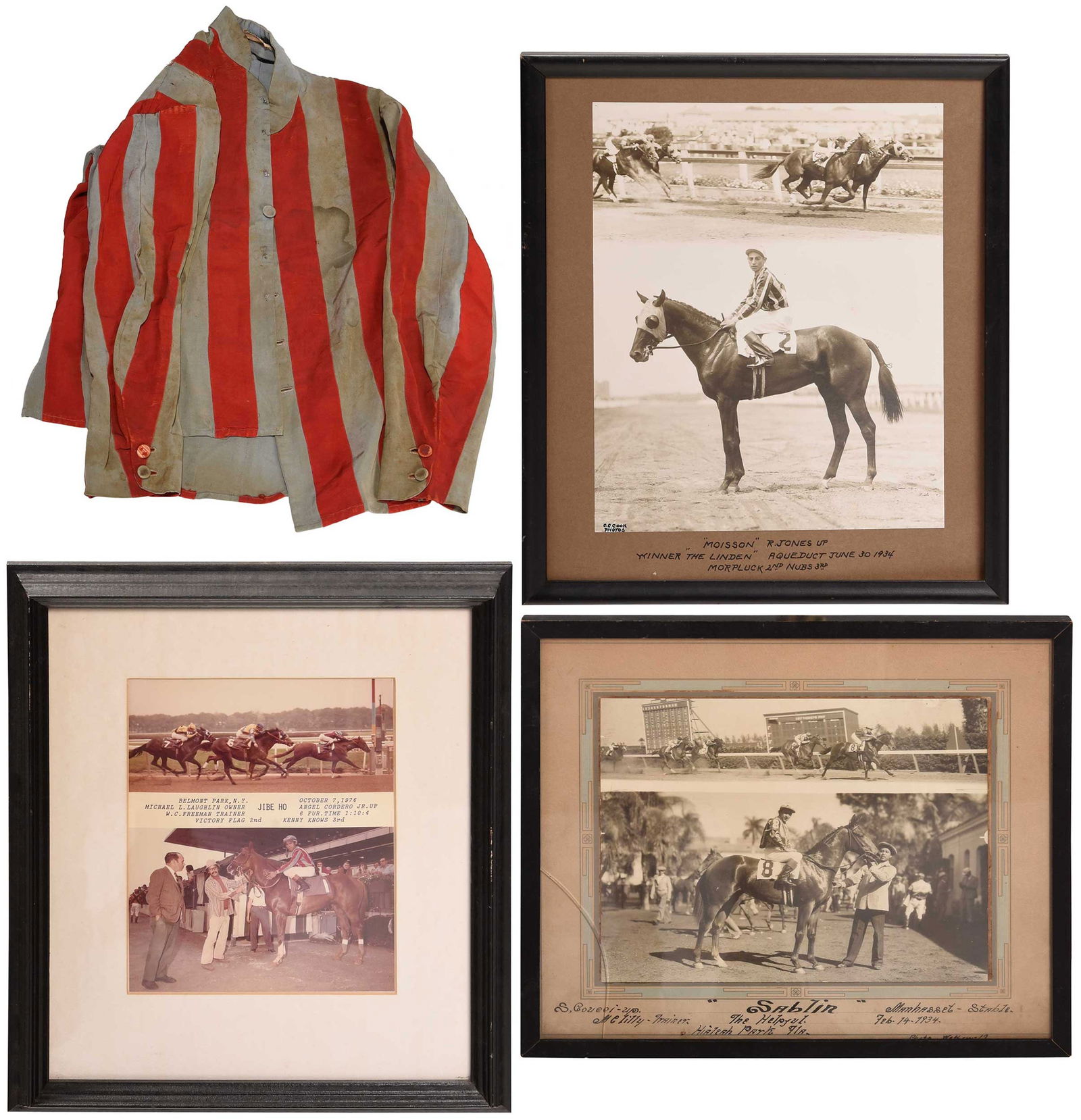 Horse Racing Objects: Jockey Jersey, Photographs, Related Ephemera