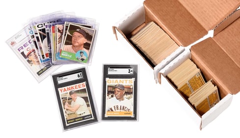 1963, 64 Topps Baseball Card Group, Graded Mantle