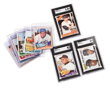 1965, 66 Topps Baseball Card Group, Graded Mantle