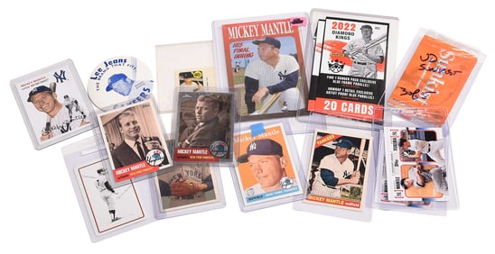 Large Mickey Mantle Card Group, Modern, Heritage, and Others