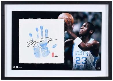 Michael Jordan Autographed UNC Tegata Lithograph
