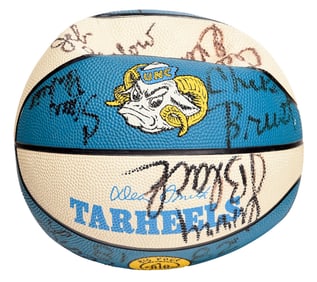1981-82 UNC Chapel Hill Team Signed Basketball with Jordan, JSA