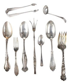 49 Pieces Silver Flatware, Most Sterling