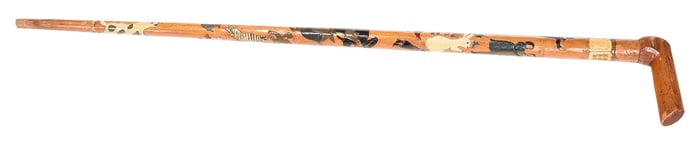 American Folk Art Carved and Painted Cane