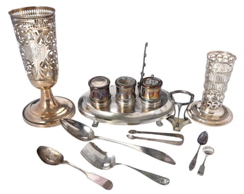 Ten Assorted Silver Table Items