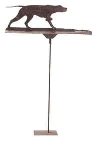 American Sheet Iron Bird Dog Weathervane on Stand