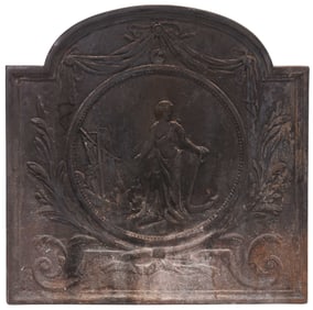 Cast Iron Fireback with Classical Female Figure